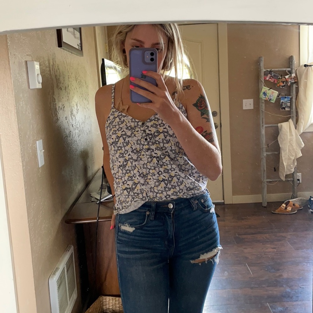 Floral cropped tank